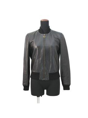 Gucci Jacket Leather 36 Black